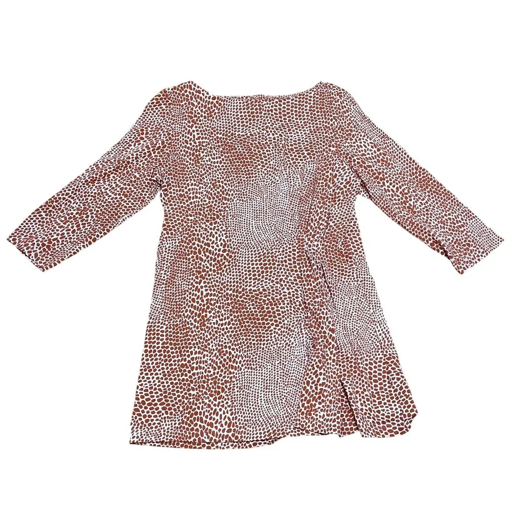 J.McLaughlin‎ Orange White Pebble Print Catalina Cloth Tunic Top Women's Large
